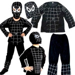 SPIDERMAN CZŁOWIEK PAJĄK MASKA 98-110 PRZEBRANIE CZARNY KOSTIUM DLA CHŁOPCA