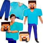 MINECRAFT – STRÓJ DLA DZIECKA STEVE ROZMIAR M (120-130) KOSTIUM NA BAL