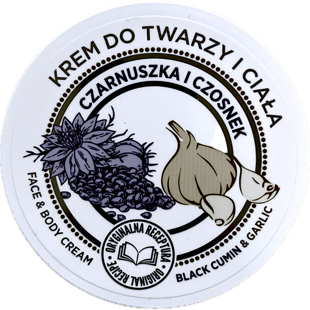  KREM DO TWARZY I CIAŁA Z CZARNUSZKĄ I CZOSNKIEM 220g NATURALNA ODBUDOWA