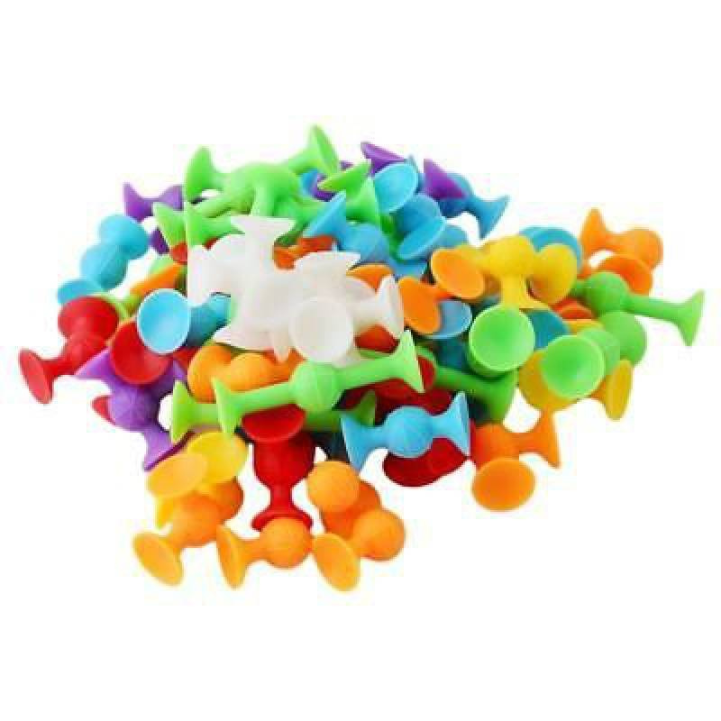 KLOCKI SILIKONOWE PRZYSSAWKI KONSTRUKCYJNE 29 SZT KOLOROWE ELASTYCZNE HAPPY