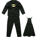 STRÓJ BATMAN PRZEBRANIE DLA CHŁOPCA NA BAL 3w1 GRUBY MIĘŚNIE MASKA KOSTIUM