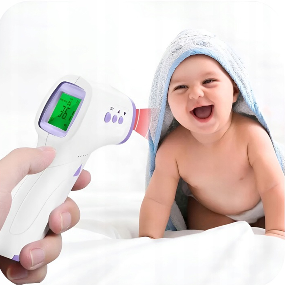TERMOMETR BEZDOTYKOWY NA PODCZERWIEŃ LCD DLA DZIECI I DOROSŁYCH DOKŁADNY