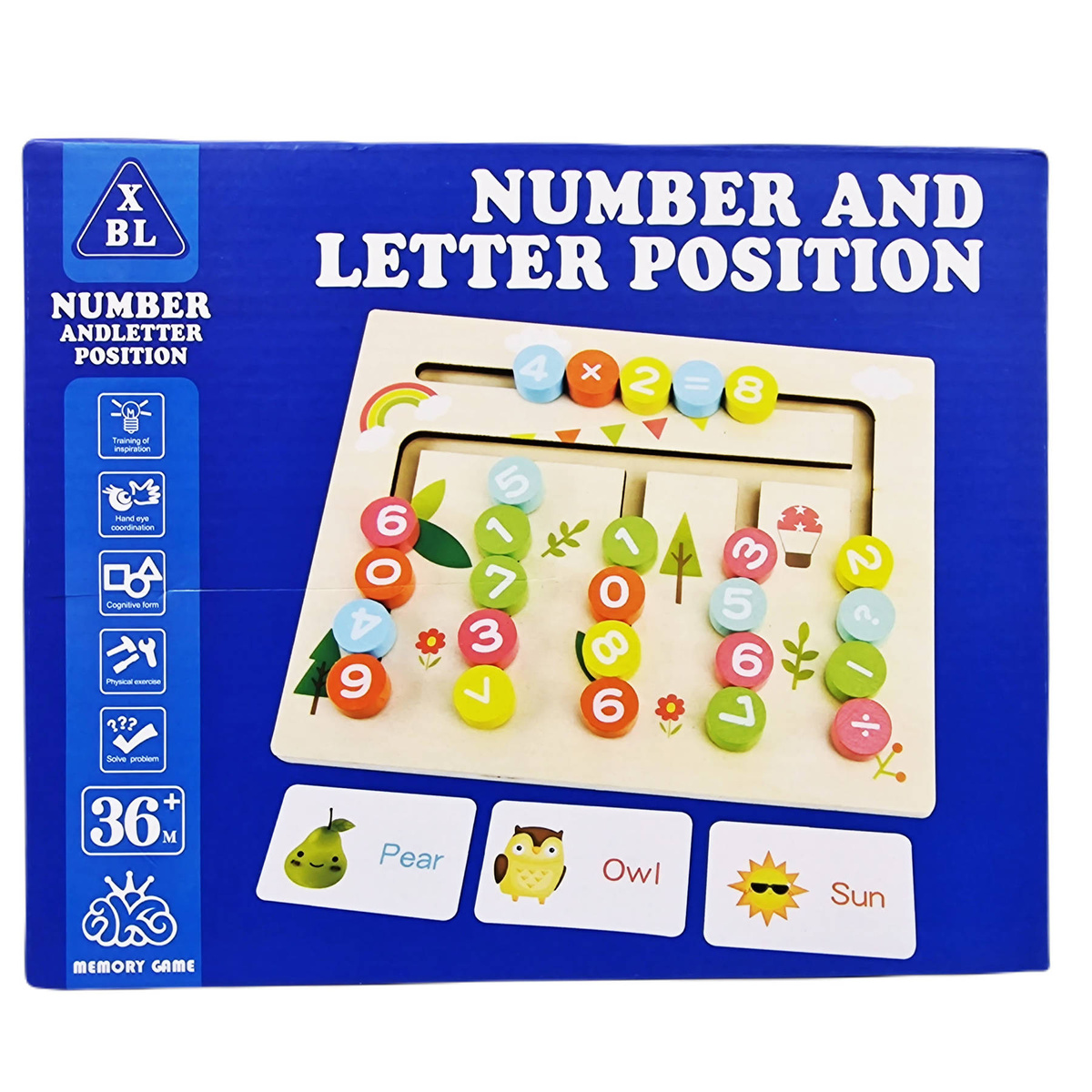 DREWNIANA GRA MONTESORRI MEMORY PAMIĘĆ UKŁADANKA LICZBY I LITERY KULKI