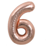 BALON FOLIOWY CYFRA 6 SZEŚĆ ROSE GOLD URODZINOWY NA URODZINY JUBILEUSZ 40cm