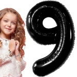 BALON FOLIOWY CYFRA 9 CZARNY NA URODZINY IMPREZĘ URODZINOWĄ 40cm