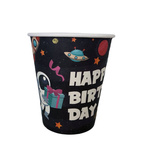 KUBKI PAPIEROWE KOSMOS ZESTAW NA URODZINY DLA DZIECI 6szt. JEDNORAZOWE EKO