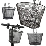 KOSZYK KOSZ NA ROWER ROWEROWY PRZEDNI WIESZANY CZARNY METALOWY 30CM