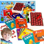 DREWNIANE PUZZLE GRZYBKI UKŁADANKA DREWNIANA GRA EDUKACYJNA MONTESSORI