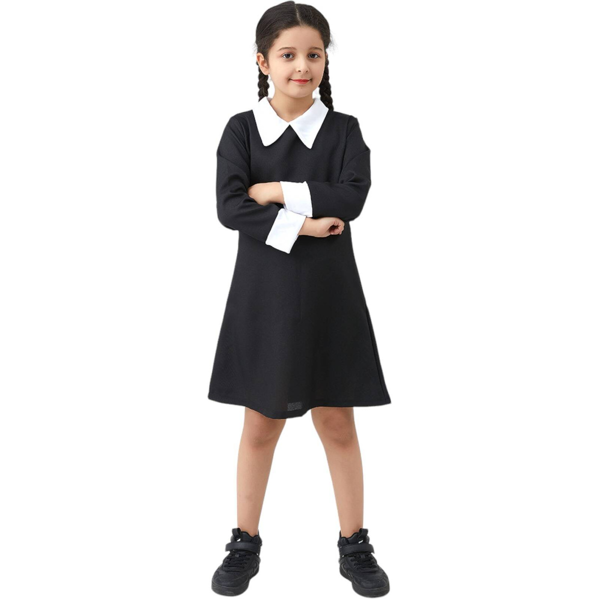 STRÓJ WEDNESDAY ADDAMS SUKIENKA NA IMPREZĘ PRZEBRANIE NA HALLOWEEN rozm S