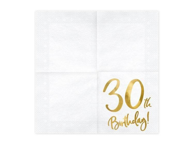 SERWETKI PAPIEROWE NA 30 URODZINY URODZINOWE NA TRZYDZIESTKĘ STYLOWE