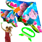 DUŻY LATAWIEC DLA DZIECI ŚWINKA PEPPA XL 117x62cm GEORGE MAMA TATA DO NAUKI