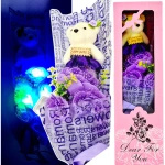 ZESTAW PREZENTOWY NA WALENTYNKI PREZENT 3x WIECZNA RÓŻA MIŚ I LOVE YOU