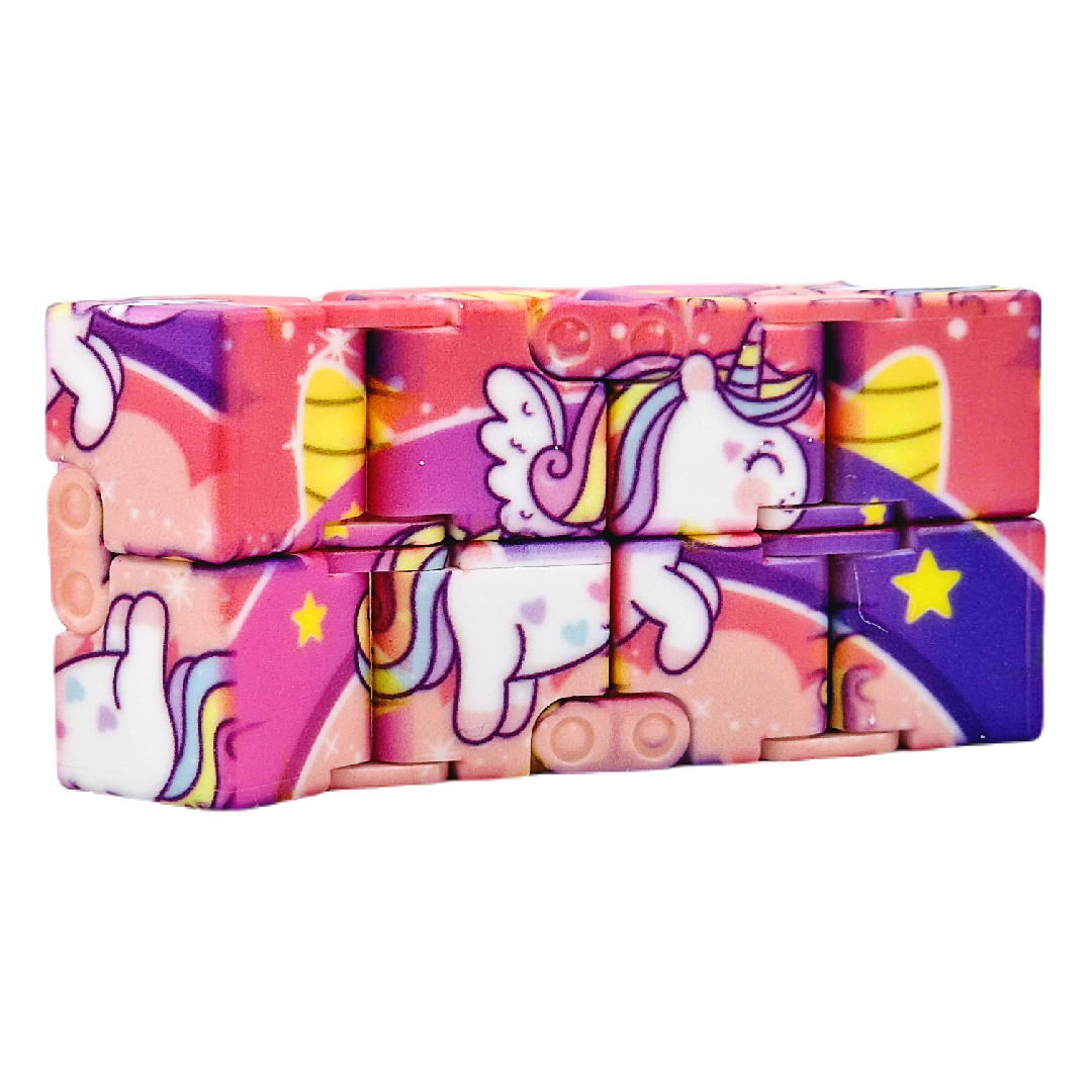 KOSTKA NIESKOŃCZONOŚCI ANTYSTRESOWA JEDNOROŻEC FIDGET UKŁADANKA LOGICZNA