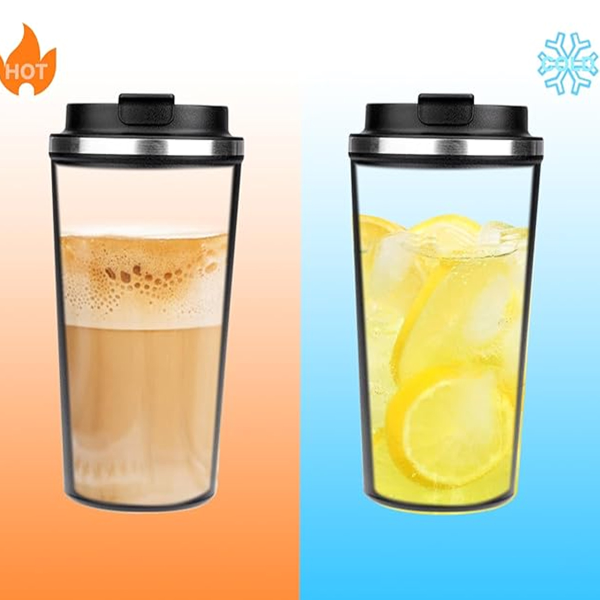 KUBEK TERMICZNY TERMOS WYŚWIETACZ LED TEMPERATURA DO SAMOCHODU 510ML MODNY