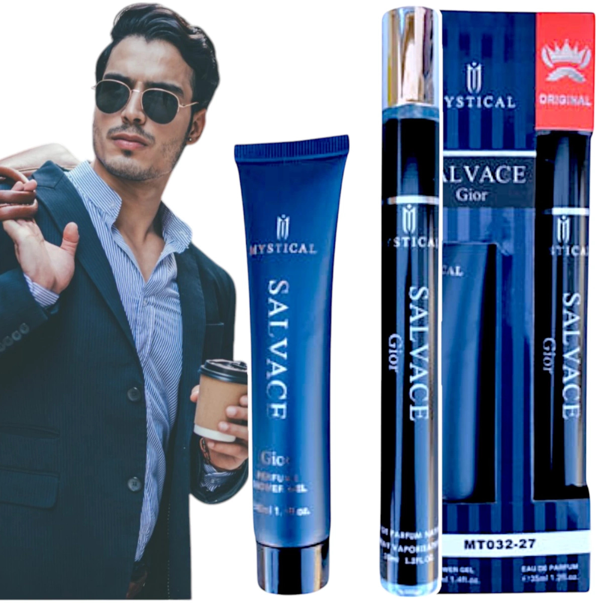 ZESTAW DLA MĘŻCZYZN ŻEL DO MYCIA CIAŁA 40ml + PERFUMETKA 35ml SALVACE GIOR