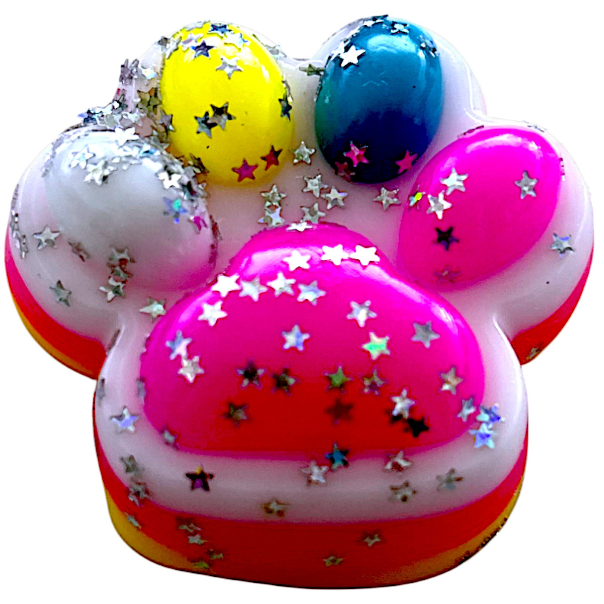 GNIOTEK ANTYSTRESOWY KOCIA ŁAPKA Z POSYPKĄ ZABAWKA SENSORYCZNA ANTYSTRESOWA