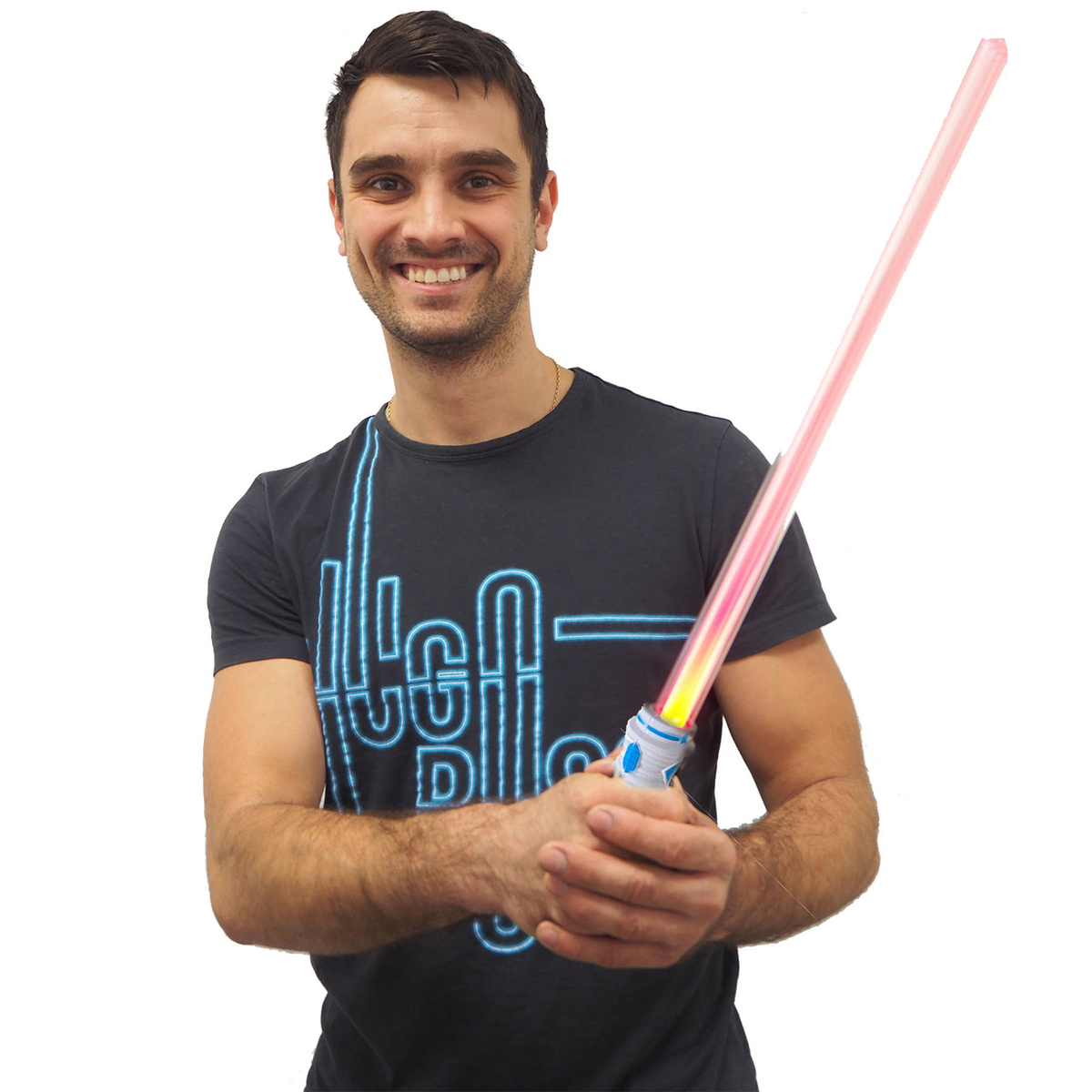 PODWÓJNY MIECZ ŚWIETLNY ŚWIECĄCY 2 MIECZE DŁUGI 110CM LED GWIEZDNE WOJNY 