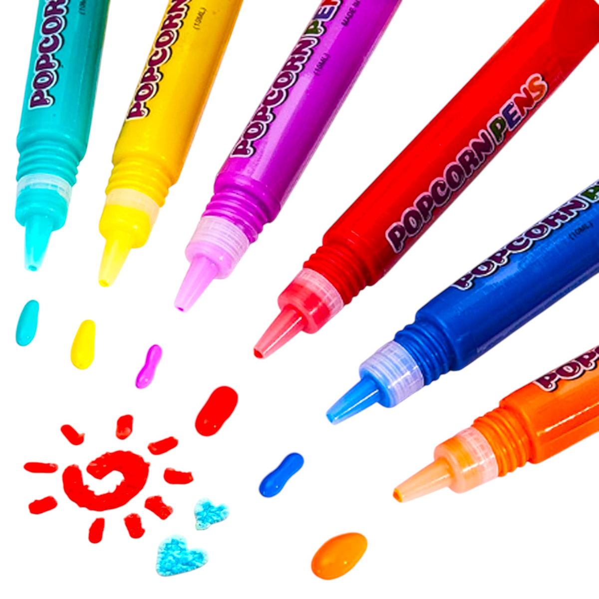  FLAMASTER MAZAK POPCORN PENS DŁUGOPIS KREDKA 3D ZESTAW 6 SZT DLA DZIECI