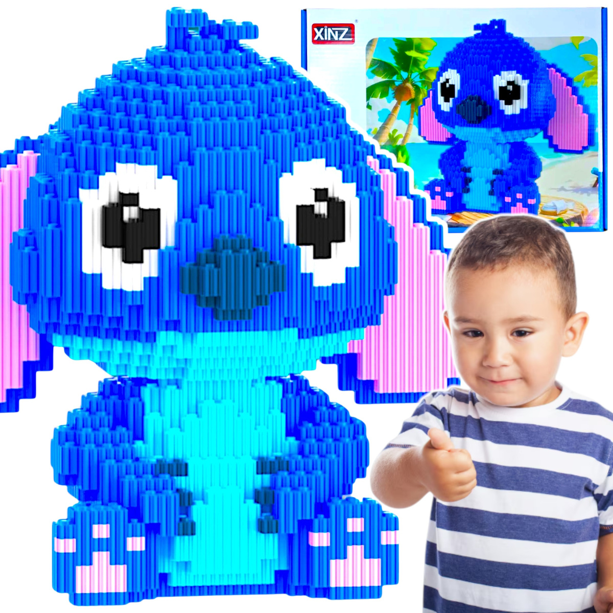 KLOCKI KONSTRUKCYJNE LILO I STICH DUŻA FIGURKA STITCH 3636 ELEMENTY ZESTAW