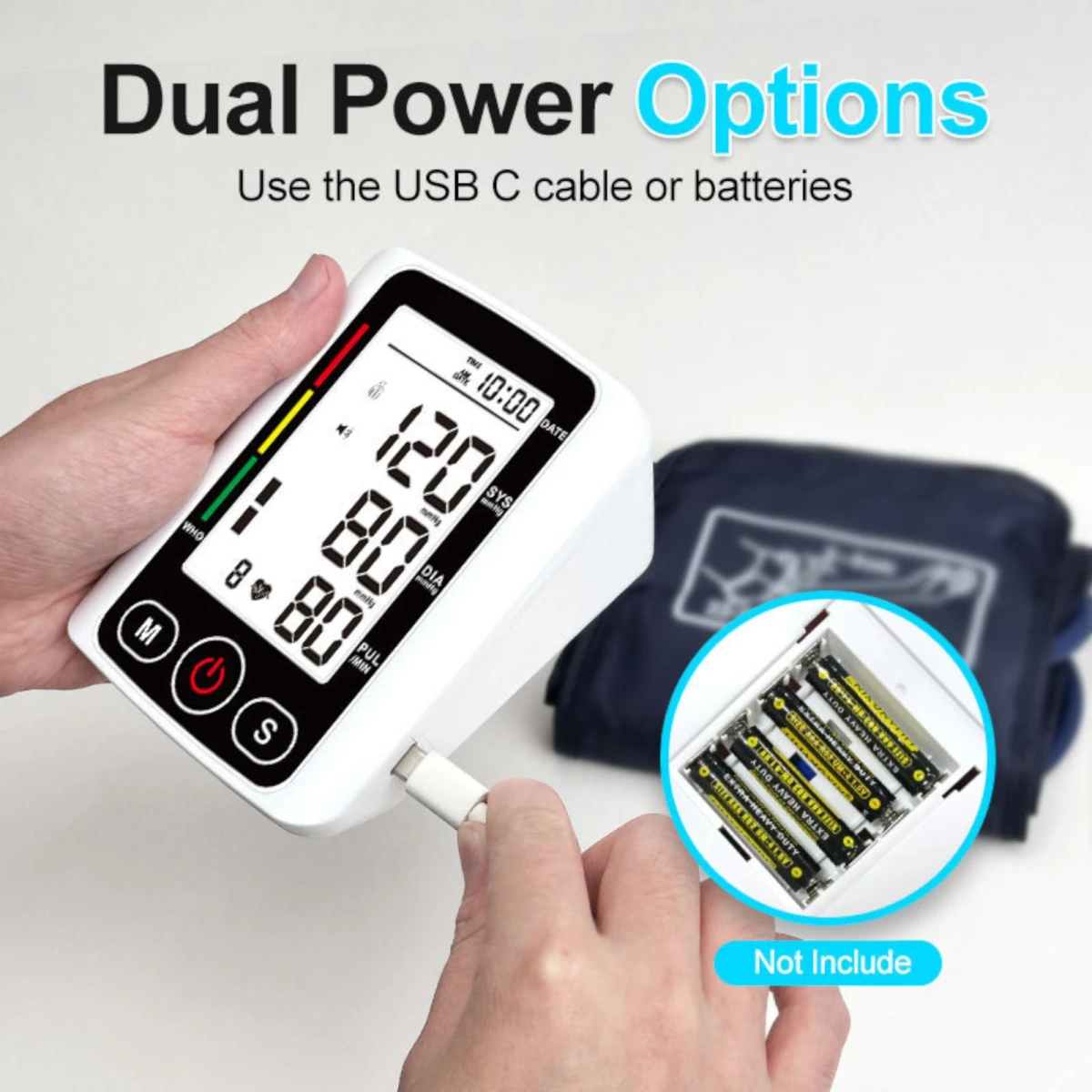 CIŚNIENIOMIERZ NARAMIENNY ELEKTRONICZNY DUŻY WYŚWIETLACZ LED 22-32CM ZAPIS 