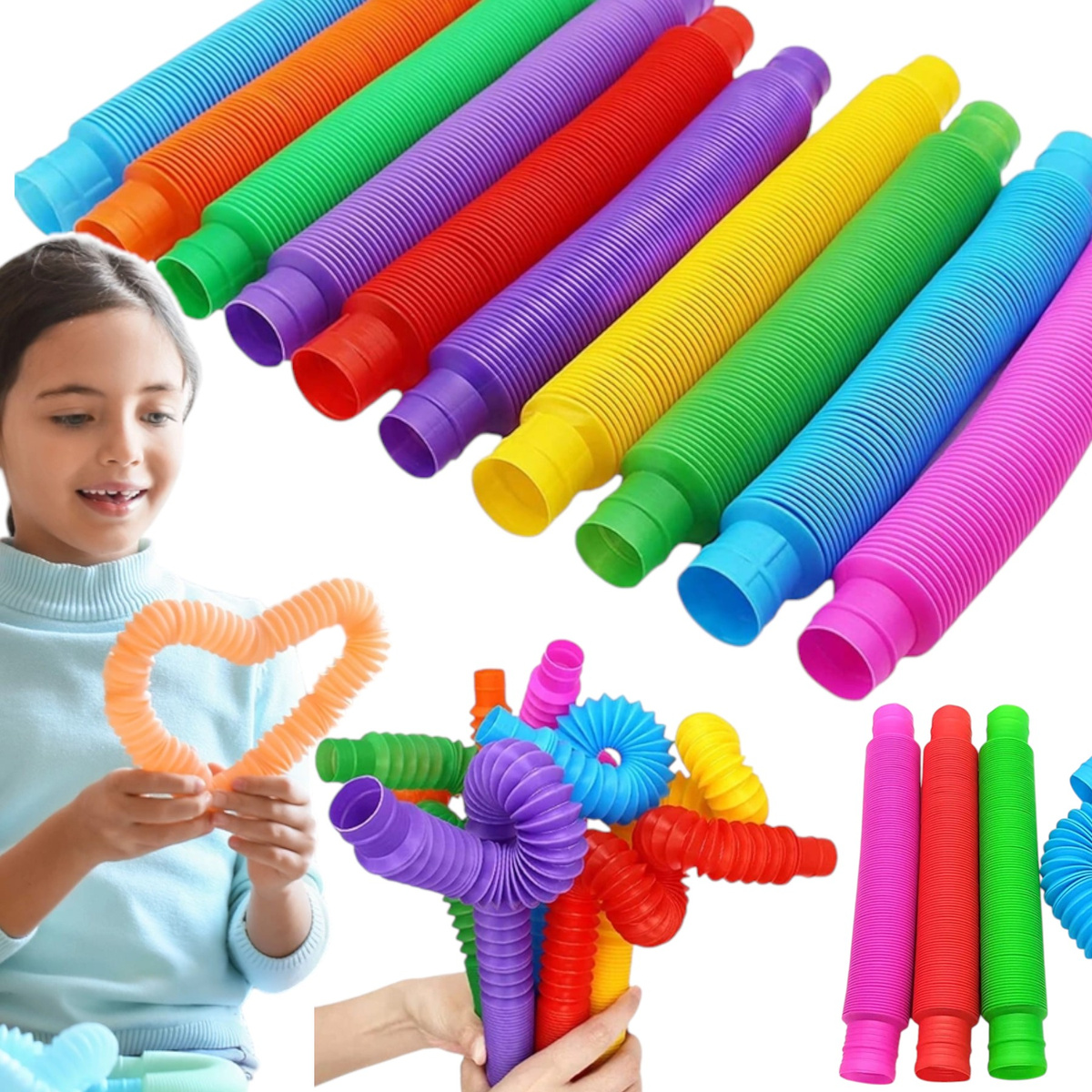 RURKA RURKI RURY SENSORYCZNE ANTYSTRESOWE TUBA ZABAWKA SENSORYCZNA GNIOTEK