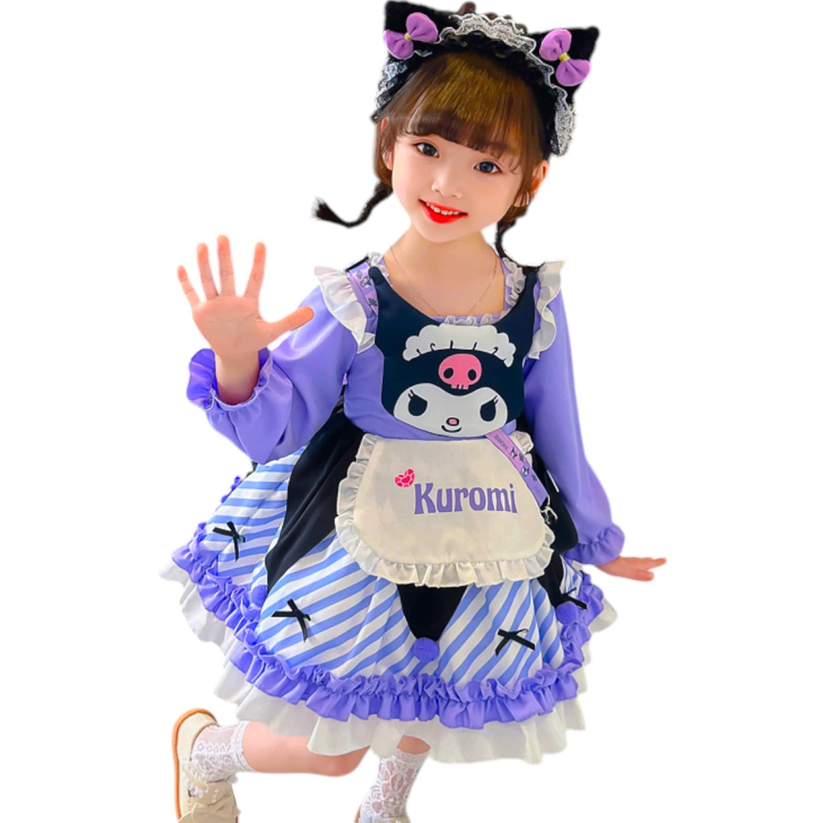 KUROMI STRÓJ DLA DZIEWCZYNKI SUKIENKA NA BAL KOSTIUM PRZEBRANIE roz 130/140