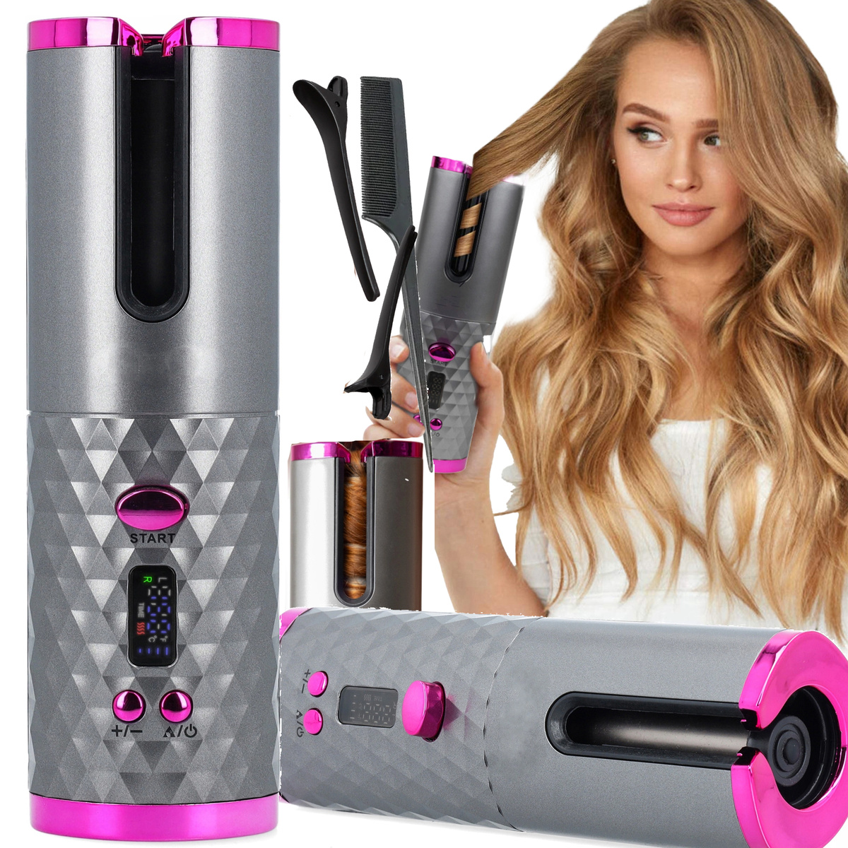 LOKÓWKA DO WŁOSÓW AUTOMATYCZNA CERAMICZNA LCD  USB AKUMULATOR NA PREZENT