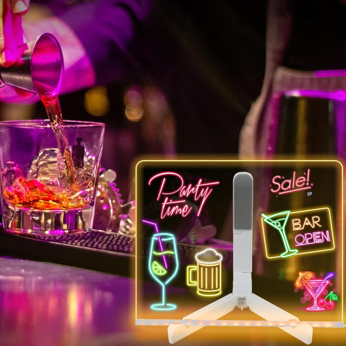 PODŚWIETLANA TABLICA DO RYSOWANIA - ŚWIECĄCA LED + MARKERY