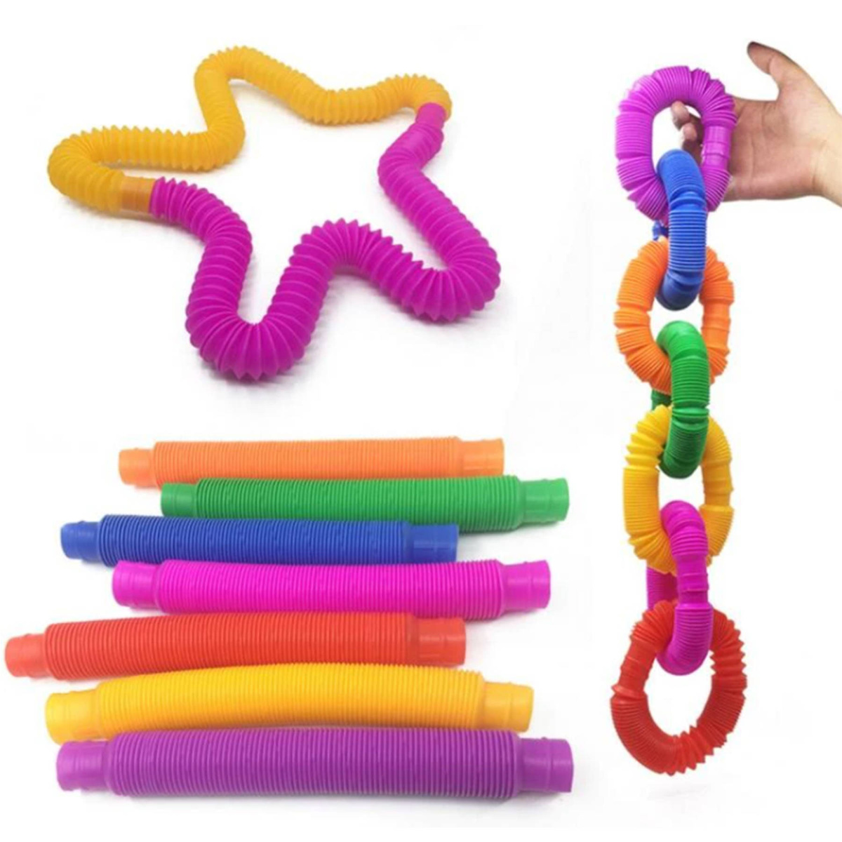 RURKA RURKI RURY SENSORYCZNE ANTYSTRESOWE TUBA ZABAWKA SENSORYCZNA GNIOTEK