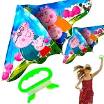 DUŻY LATAWIEC DLA DZIECI ŚWINKA PEPPA XL 117x62cm GEORGE MAMA TATA DO NAUKI