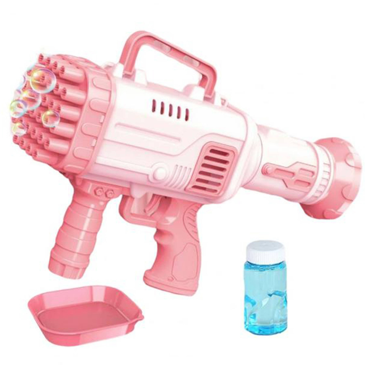 PISTOLET NA BAŃKI MYDLANE MASZYNKA WYRZUTNIA BANIEK MYDLANYCH BAZOOKA PŁYN