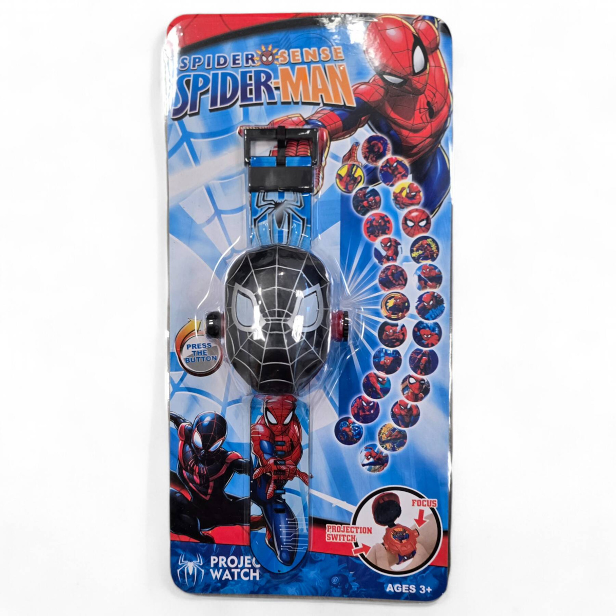 ZEGAREK Z PROJEKTOREM DLA CHŁOPCA SPIDERMAN WYŚWIETLA OBRAZKI 3D PROJEKTOR