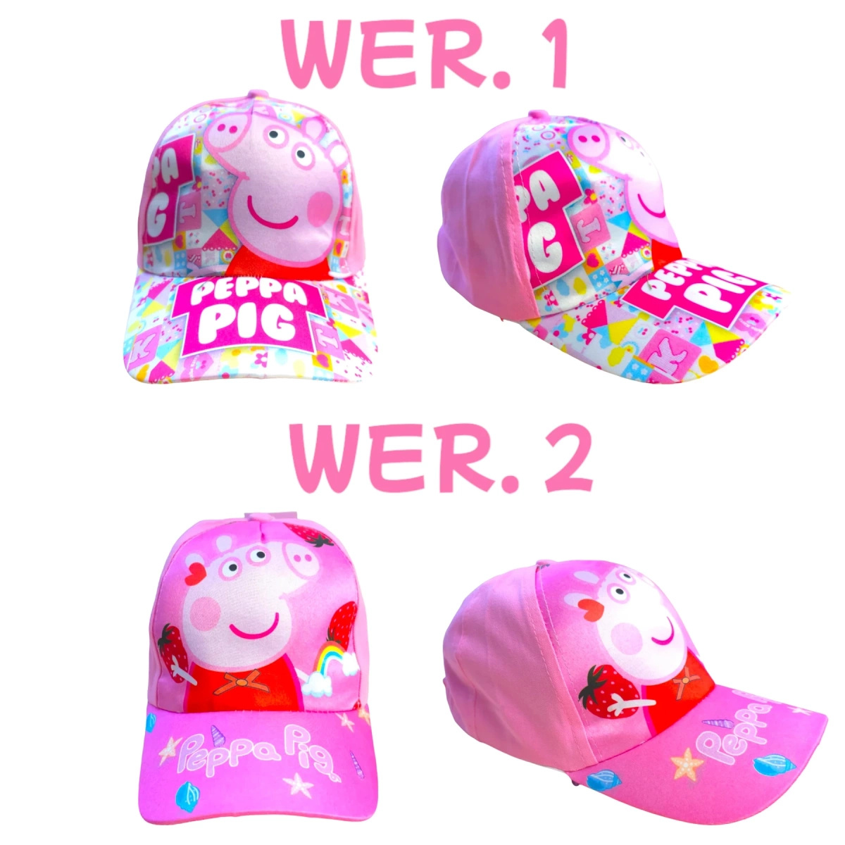 CZAPKA Z DASZKIEM DZIECIĘCA ŚWINKA PEPPA BEJSBOLÓWKA NA LATO DLA DZIECI