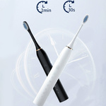 SZCZOTECZKA SONICZNA DO ZĘBÓW ELEKTRYCZNA 4 KOŃCÓW 6 TRYBÓW PRACY USB IPX7