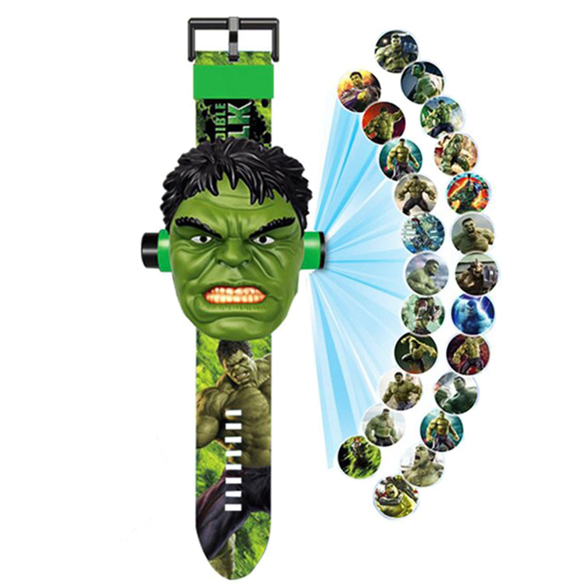 HULK ZEGAREK 3D LED Z PROJEKTOREM OBRAZKI ZDJĘCIA AVENGERS WYŚWIETLA OBRAZ