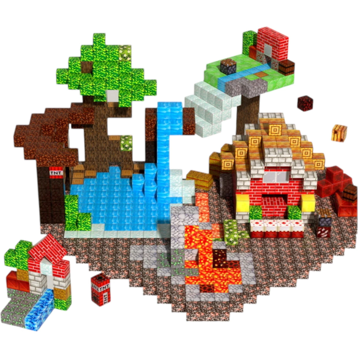 KLOCKI KONSTRUKCYJNE PIXEL KLOCKI MAGNETYCZNE 18 SZTUK SZEŚCIANY 2 LUDZIKI