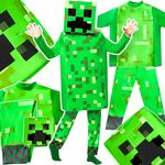 MINECRAFT Strój dla chłopca CREEPER / kostium na bal rozmiar S 110-120 cm + miecz + karabin