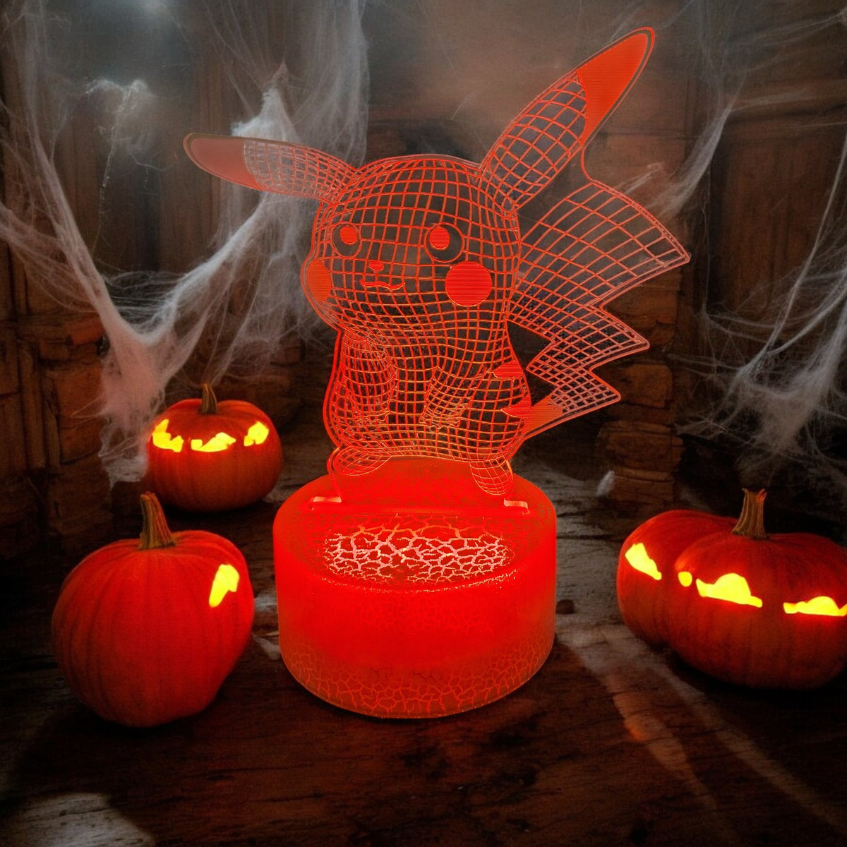 LAMPKA LED USB 3D PILOT PIKACHU KOLORY RGB DLA DZIECI NA PREZENT DO POKOJU