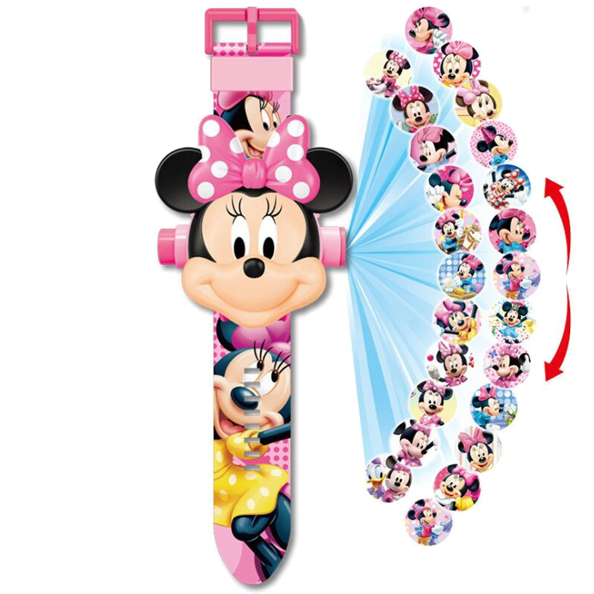 ZEGAREK Z PROJEKTOREM DLA DZIECI MYSZKA MINNIE 3D WYŚWIETLA OBRAZKI RZUTNIK