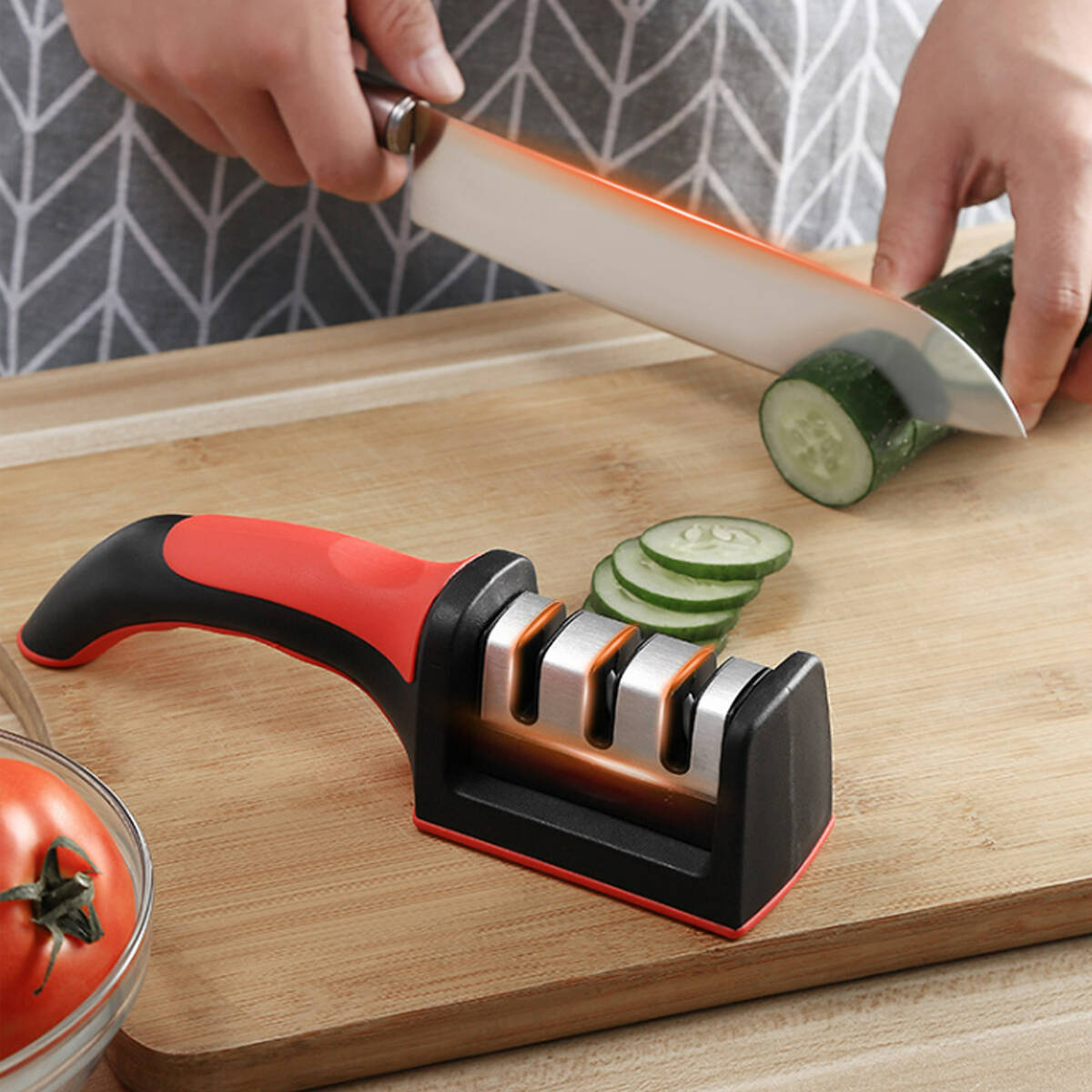 OSTRZAŁKA OSEŁKA DO NOŻY NOŻYCZEK KUCHENNYCH TRÓJFAZOWA OSTRA PORĘCZNA 3w1