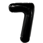 BALON FOLIOWY CYFRA 7 CZARNY NA URODZINY IMPREZĘ URODZINOWĄ 40cm
