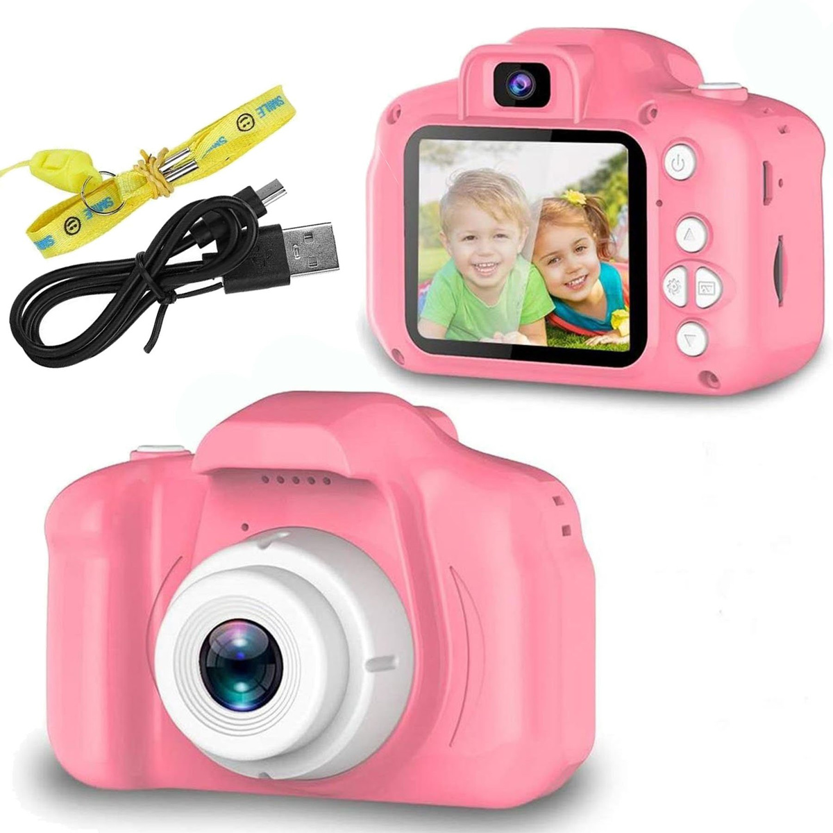 APARAT CYFROWY KAMERA DLA DZIECI FULL HD 1080p 1440p 3 MPX GRY ZESTAW SMYCZ