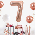 BALON FOLIOWY CYFRA 7 ROSE GOLD URODZINOWY NA URODZINY JUBILEUSZ 40cm