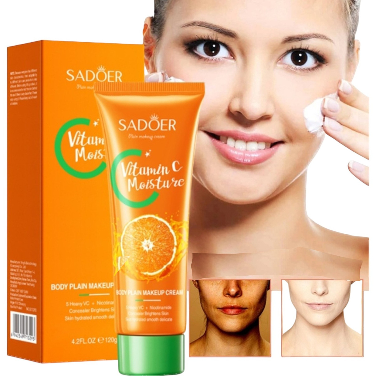 SADOER  NAWILŻAJĄCY KREM DO TWARZY Z WITAMINĄ C 120g ODŻYWIENIE I BLASK