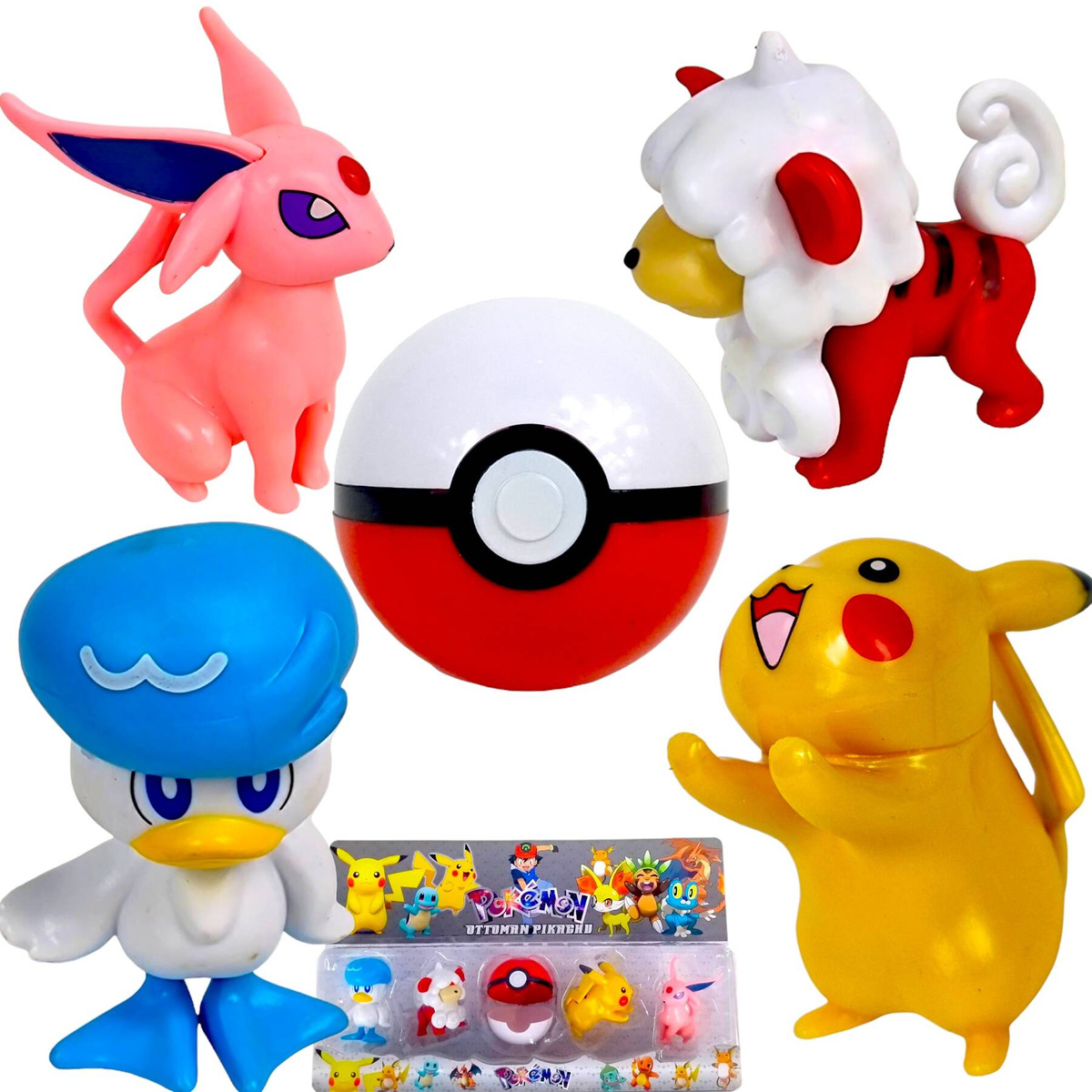 POKEMON ZESTAW FIGUREK 5w1 POKEBALL KULA FIGURKI FIGURKA 4 SZTUKI PIKACHU