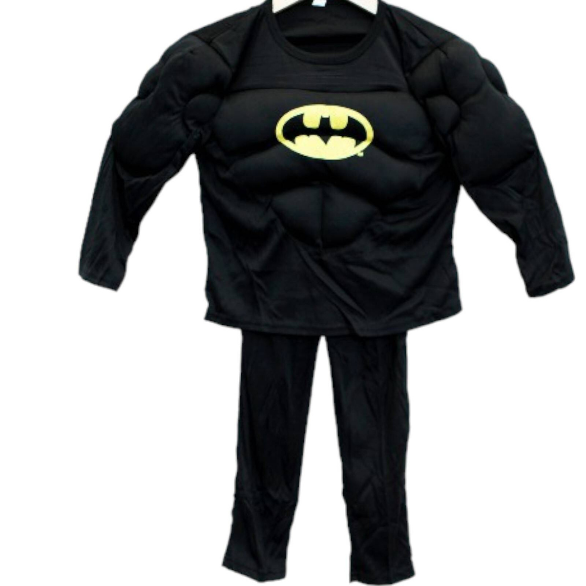 STRÓJ BATMAN PRZEBRANIE DLA CHŁOPCA NA BAL 3w1 GRUBY MIĘŚNIE MASKA KOSTIUM