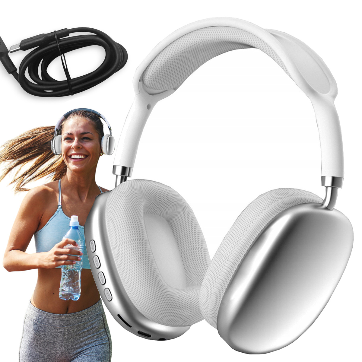 SŁUCHAWKI BEZPRZEWODOWE P9 PRO MAX BLUETOOTH 5.0 MIKROFON KOLORY 400mAh