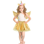 MAGICZNY STRÓJ JEDNOROŻEC DLA DZIEWCZNKI NA BAL SKRZYDŁA OPASKA SPÓDNICZKA