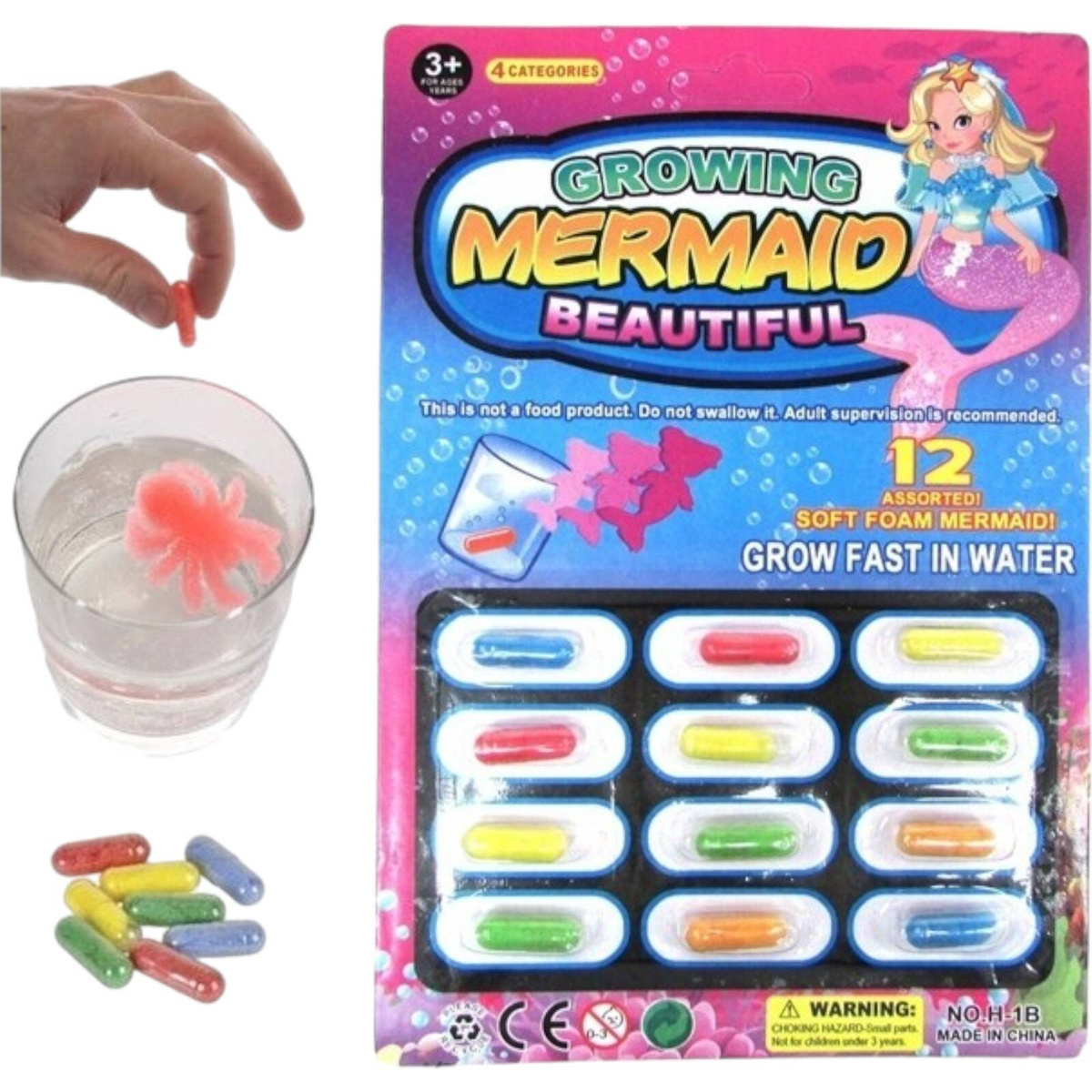 MAGICZNE KAPSUŁKI ROSNĄCE W WODZIE SYRENKI SYRENY ZESTAW 12SZT ZABAWKA