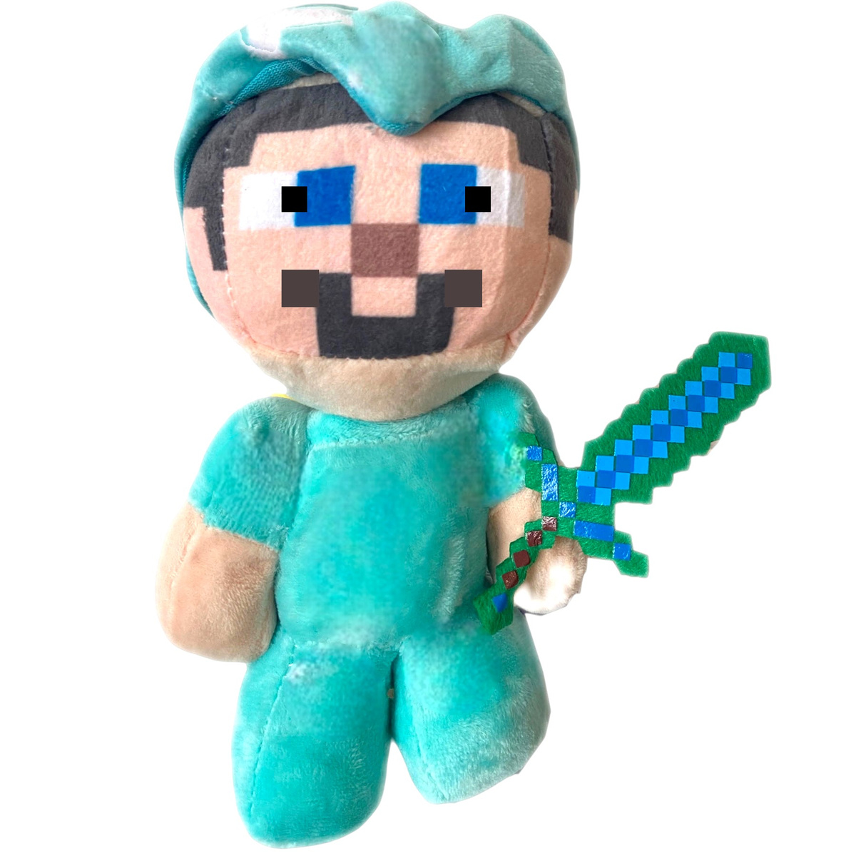 MASKOTKA MINECRAFT DIAMENTOWY STEVE MIECZ PLUSZAK POSTAĆ Z GRY PRZYTULANKA